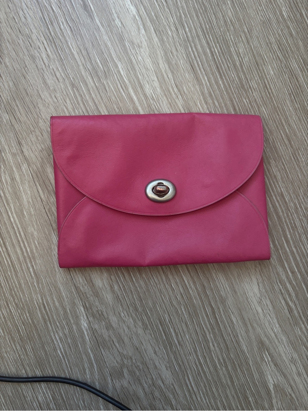 Coach Pink Leather Envelope Clutch Wallet